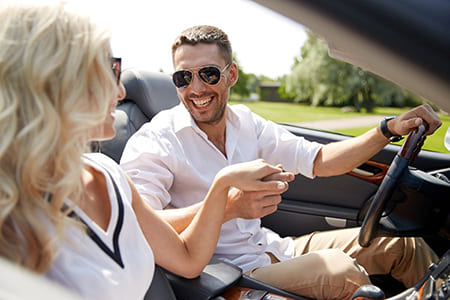 A couple in a car