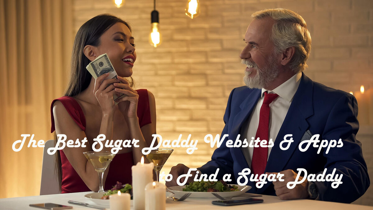 An adult couple using a sugar dating website together