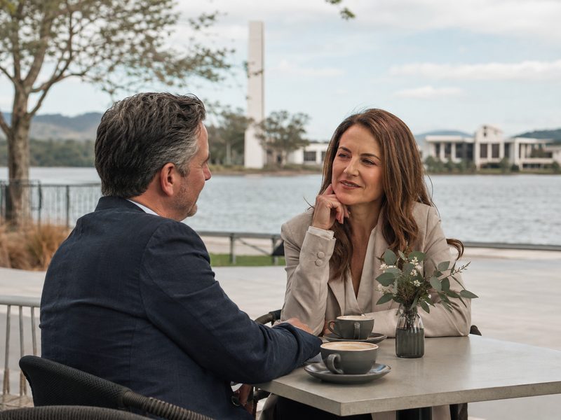 An adult couple enjoying the distinctive lifestyle of Canberra, Australia